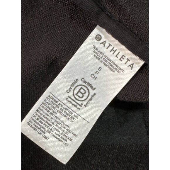 Athleta Retroterry Wrap Sweatshirt Womens Black Wrap Cardigan S Athletic Workout - Picture 9 of 12